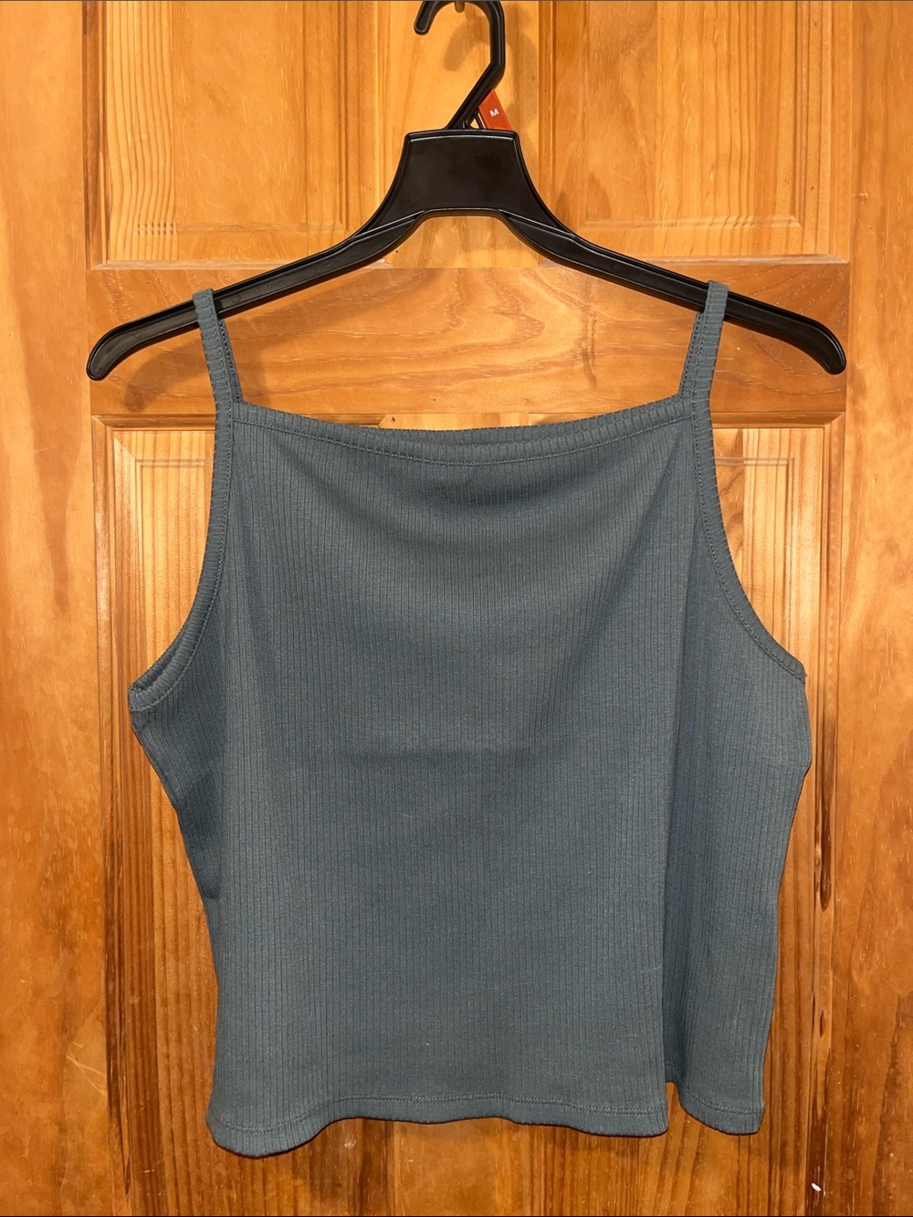 Old Navy Ribbed Square-Neck Tank Top - Slate Blue-Green